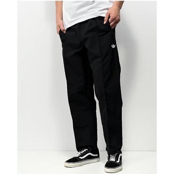 Adidas Pintuck Chino Track Pants Unisex S Black Firebird Y2K - Picture 1 of 7
